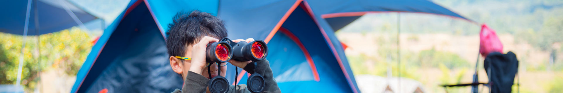 Vogels spotten voor de tent